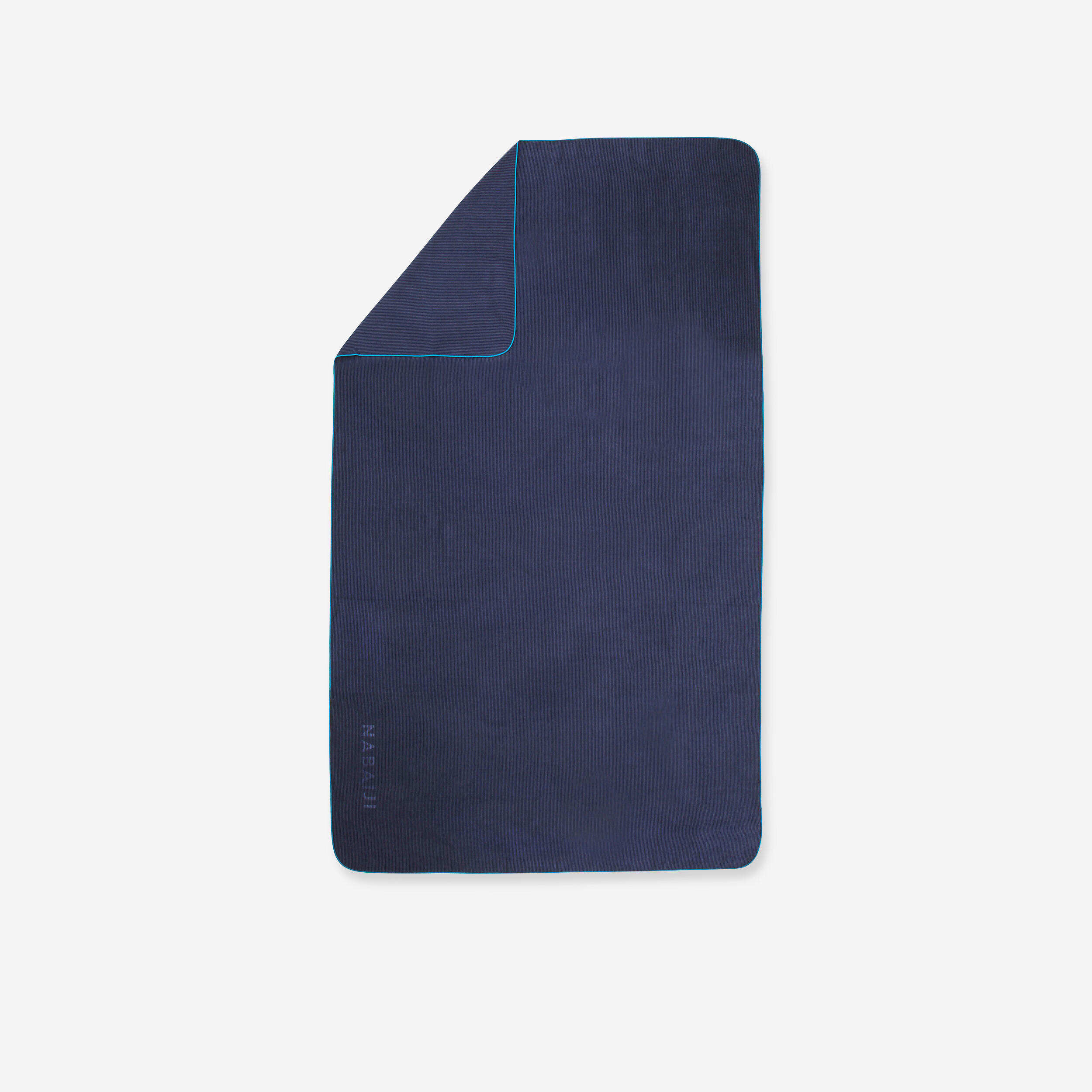 DECATHLON Toalla Microfibra Azul Oscuro Rayas Talla XL 110 x 175 cm