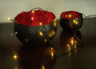 Konstsmide 6350-820 Micro-Lichterkette Innen netzbetrieben Anzahl Leuchtmittel 10 LED Bernstein Beleuchtete Länge: 0.63