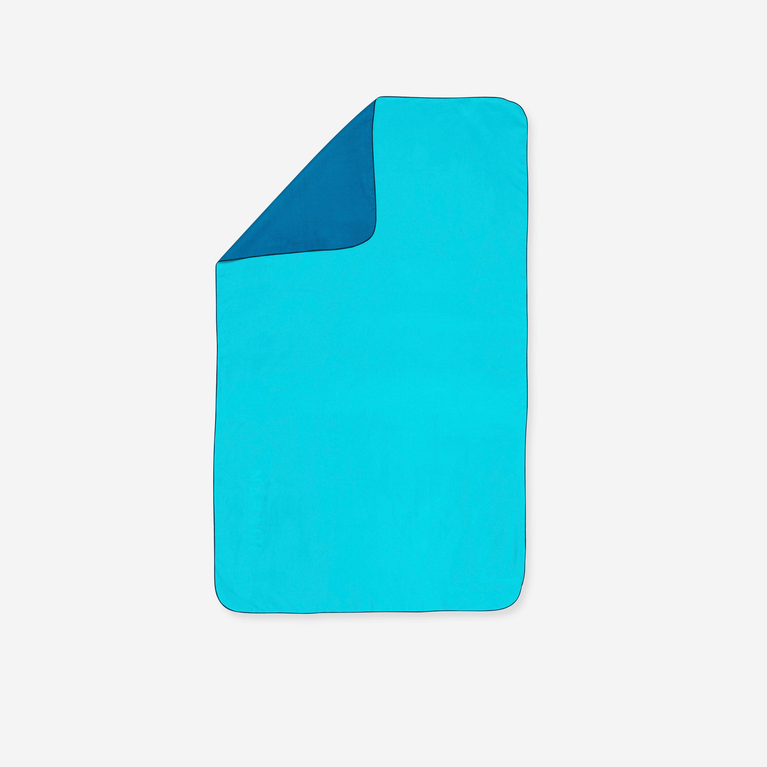 DECATHLON Toalla Microfibra Talla L 80x130 cm azul verde Doble Cara