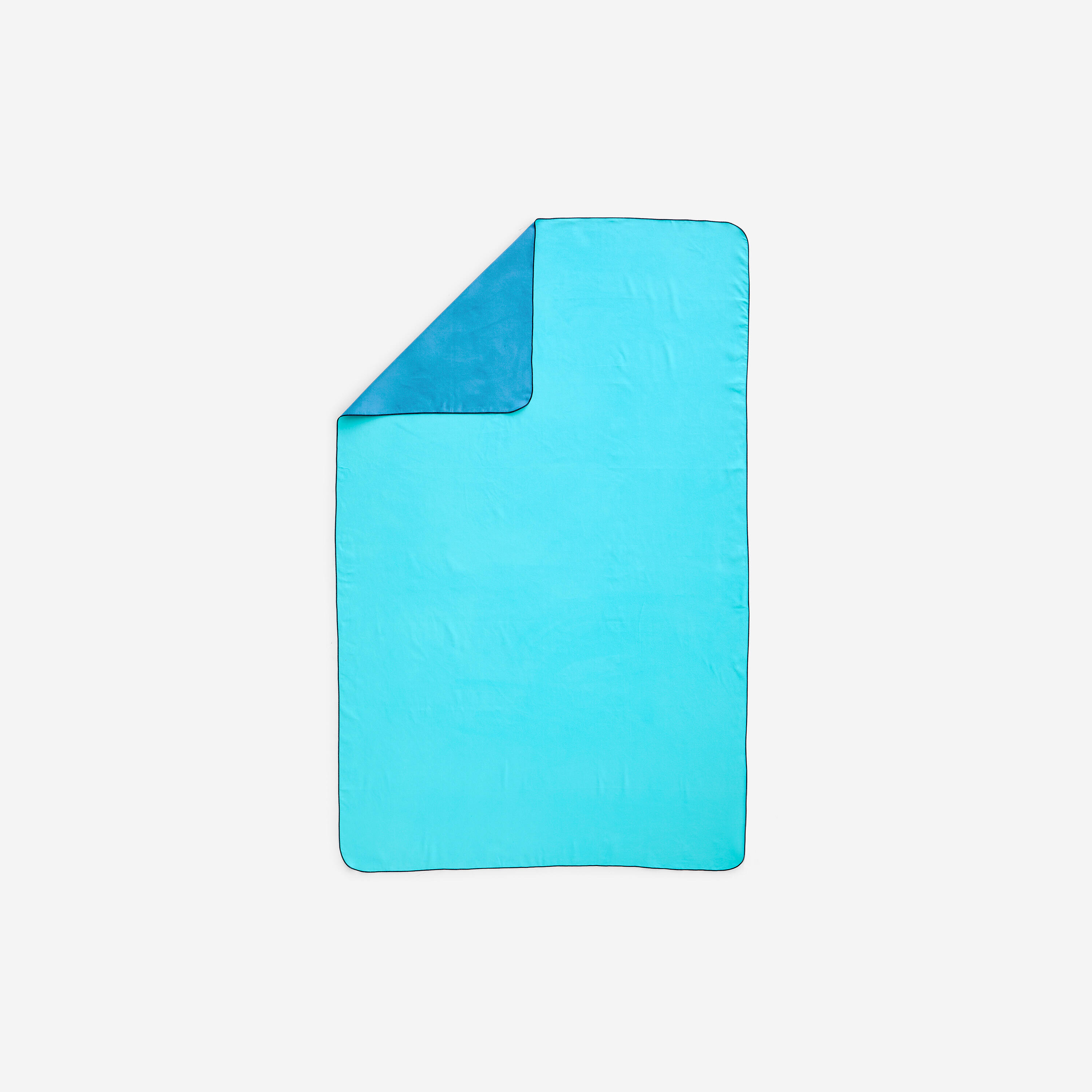 DECATHLON Toalla microfibra talla XL 110 x 175 cm azul verde doble cara