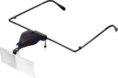 TOOLCRAFT TO-5137812 Lupenbrille mit LED-Beleuchtung Vergrößerungsfaktor: 1.5 x, 2.5 x, 3.5 x Linsengröße: (L x B) 74 mm