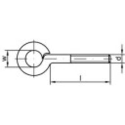 TOOLCRAFT Gewindeösen Typ 48 (Ø x L) 10 mm x 20 mm Edelstahl A2 50 St.