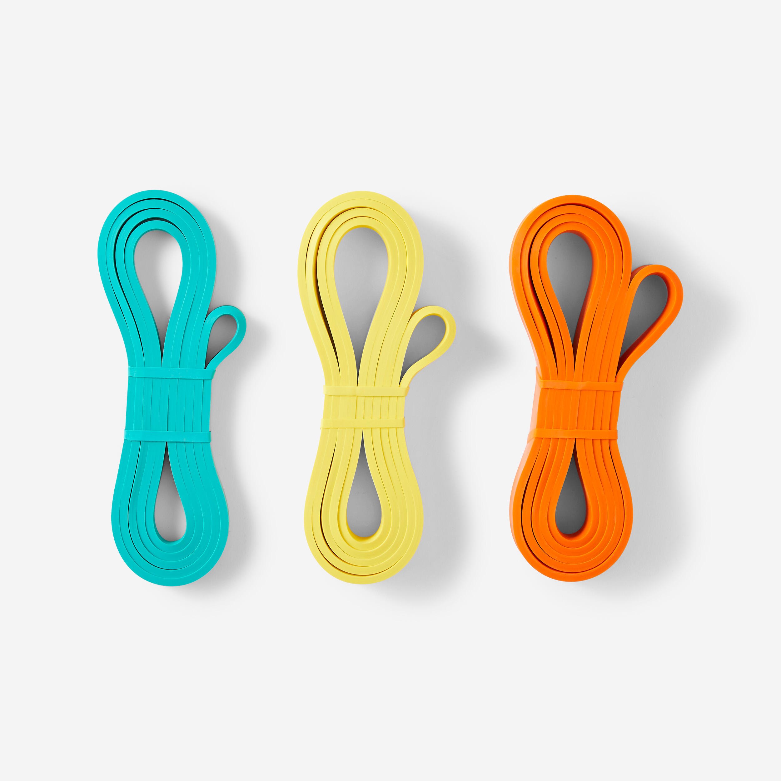 DOMYOS Kit Entrenamiento 3 Bandas Elásticas 15/25/35 kg + 3 Meses Freeletics Gratis