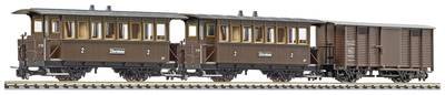 Liliput L340018 Liliput L340018 H0e 3er-Set 2achsige Personenwagen B16 und AB Freightwg. Gwk101 der Zillertalbahn