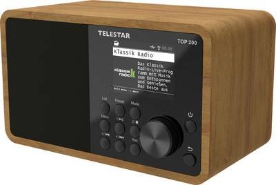 Telestar TOP 200 Holz Internet Kofferradio Internet, DAB+, UKW Bluetooth®, USB, WLAN, AUX Holz