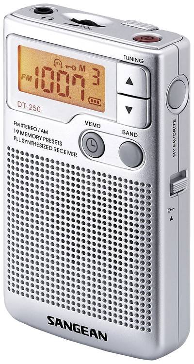 Sangean Pocket 250 Taschenradio UKW, MW Silber