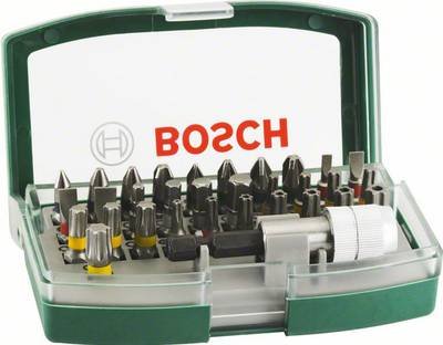 Bosch Accessories PROMOLINE 2607017063 Bit-Set 32teilig Schlitz, Kreuzschlitz Phillips, Kreuzschlitz Pozidriv, Innen-Sec