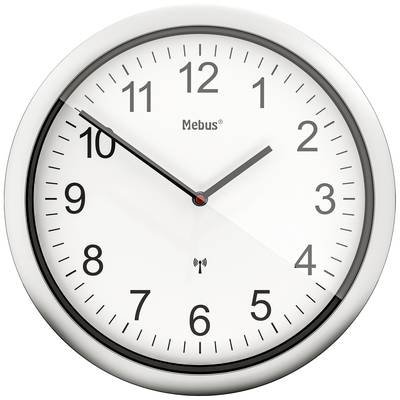 Mebus 19809 Funk Wanduhr 25 cm x 4 cm Silber Leisegang-Uhrwerk