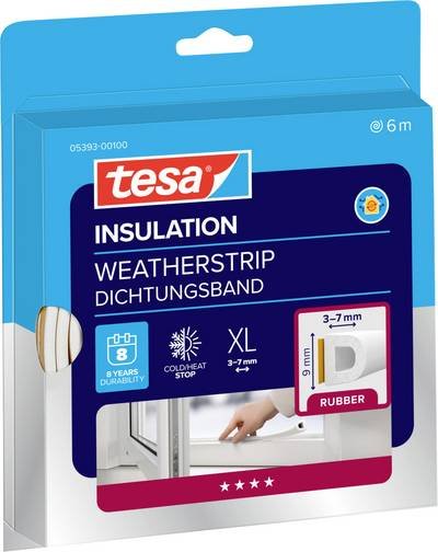 tesa D-Profil 05393-00100-01 Dichtband tesamoll® Weiß (L x B) 6 m x 9 mm 6 m