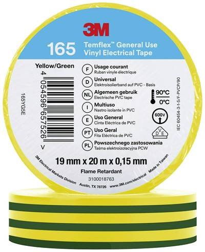 3M 165YG5E Isolierband Grün-Gelb (L x B) 20 m x 19 mm 1 St.
