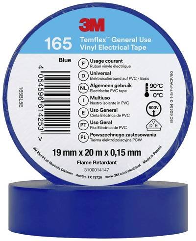 3M 165BL5E Isolierband Blau (L x B) 20 m x 19 mm 1 St.