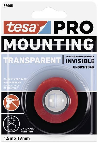 tesa Mounting PRO Transparent 66965-00000-00 Montageband Transparent (L x B) 1.5 m x 19 mm 1 St.