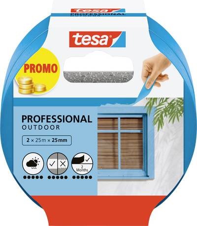 tesa Professional Outdoor 56214-00000-03 Malerabdeckband Blau (L x B) 50 m x 25 mm 2 St.