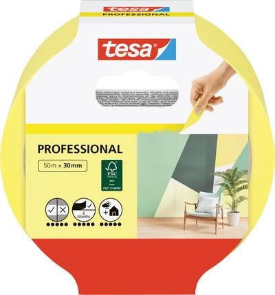 tesa Professional 56299-00000-00 Malerabdeckband Gelb (L x B) 50 m x 30 mm 1 St.