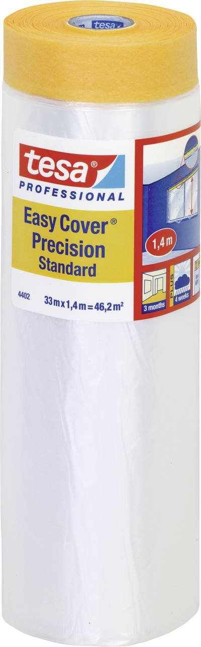 tesa Easy Cover® 4402 Präzision Standard Folie ist eine clevere 2-in-1-Abdecklösung mit integriertem Malerband