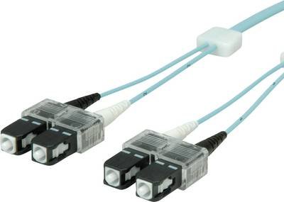 EasyLan LWL-LED-Patchkabel duplex 50/125µm OM3, SC/SC, türkis, 1 m