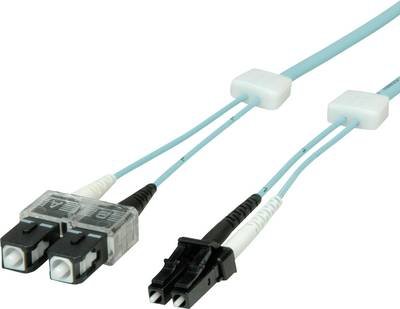 EasyLan LWL-LED-Patchkabel duplex 50/125µm OM3, LC/SC, türkis, 10 m