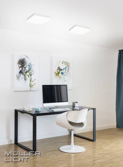 Müller-Licht Milex 20500085 LED-Bad-Deckenleuchte mit Bewegungsmelder 24 W Warmweiß Weiß
