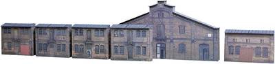 Auhagen 42506 H0 Relief-Kartonbausatz mit 6 Industrie-Fassaden