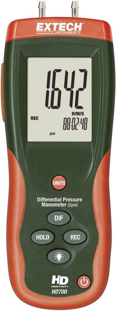 Extech HD700 Druck-Messgerät Luftdruck 0 - 0.1378 bar