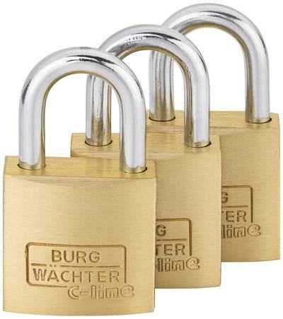 Burg Wächter 29921 Vorhängeschloss 20 mm gleichschließend Messing Schlüsselschloss