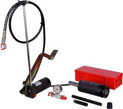 Hydraulik-Einheit 32t, mit Hydraulik-Pumpe und Manometer, 11-tlg