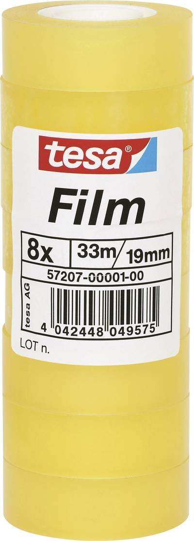 tesa 57207-00001-01 tesafilm Standard Transparent (L x B) 33 m x 19 mm 8 St.