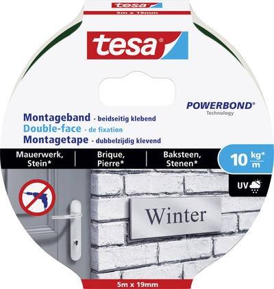 tesa BRICK & STONE 77749-00000-00 Montageband tesa® Powerbond Schwarz (L x B) 5 m x 19 mm 1 St.
