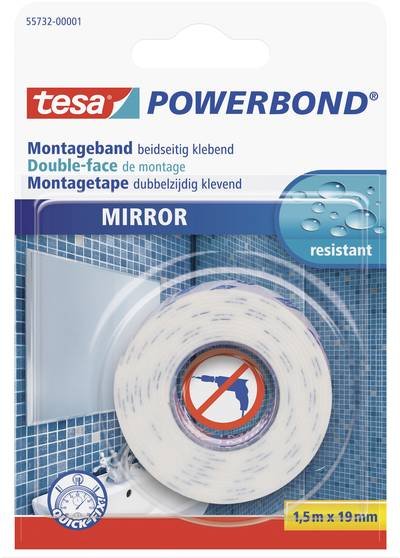 tesa MIRROR 55732-00001-02 Montageband tesa® Powerbond Weiß (L x B) 1.5 m x 19 mm 1 St.