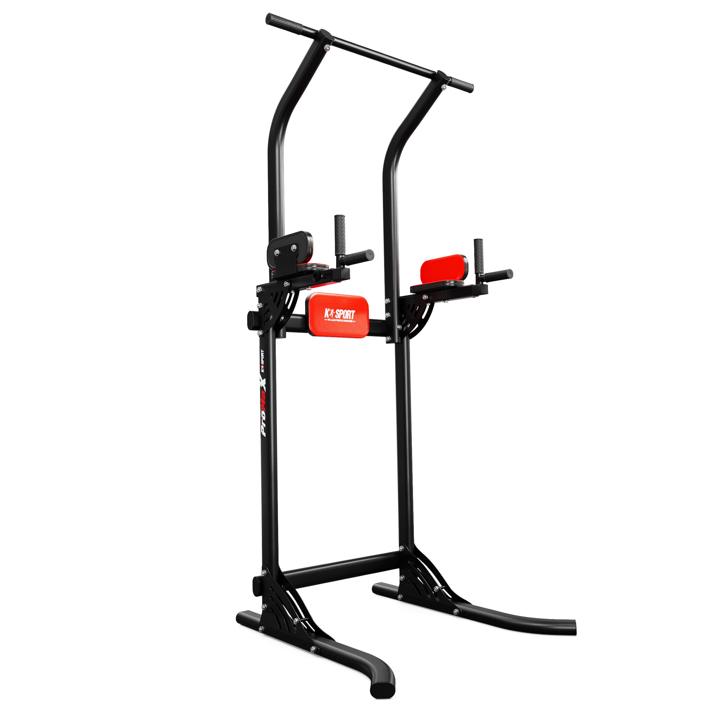 K-SPORT Torre de entrenamiento multifuncional con estación de dips y barra de dominadas
