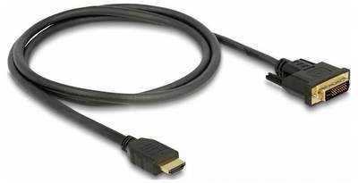 Delock HDMI / DVI Anschlusskabel HDMI-A Stecker, DVI-D 24+1pol. Stecker 1 m Schwarz 85652 dreifach geschirmt, vergoldete