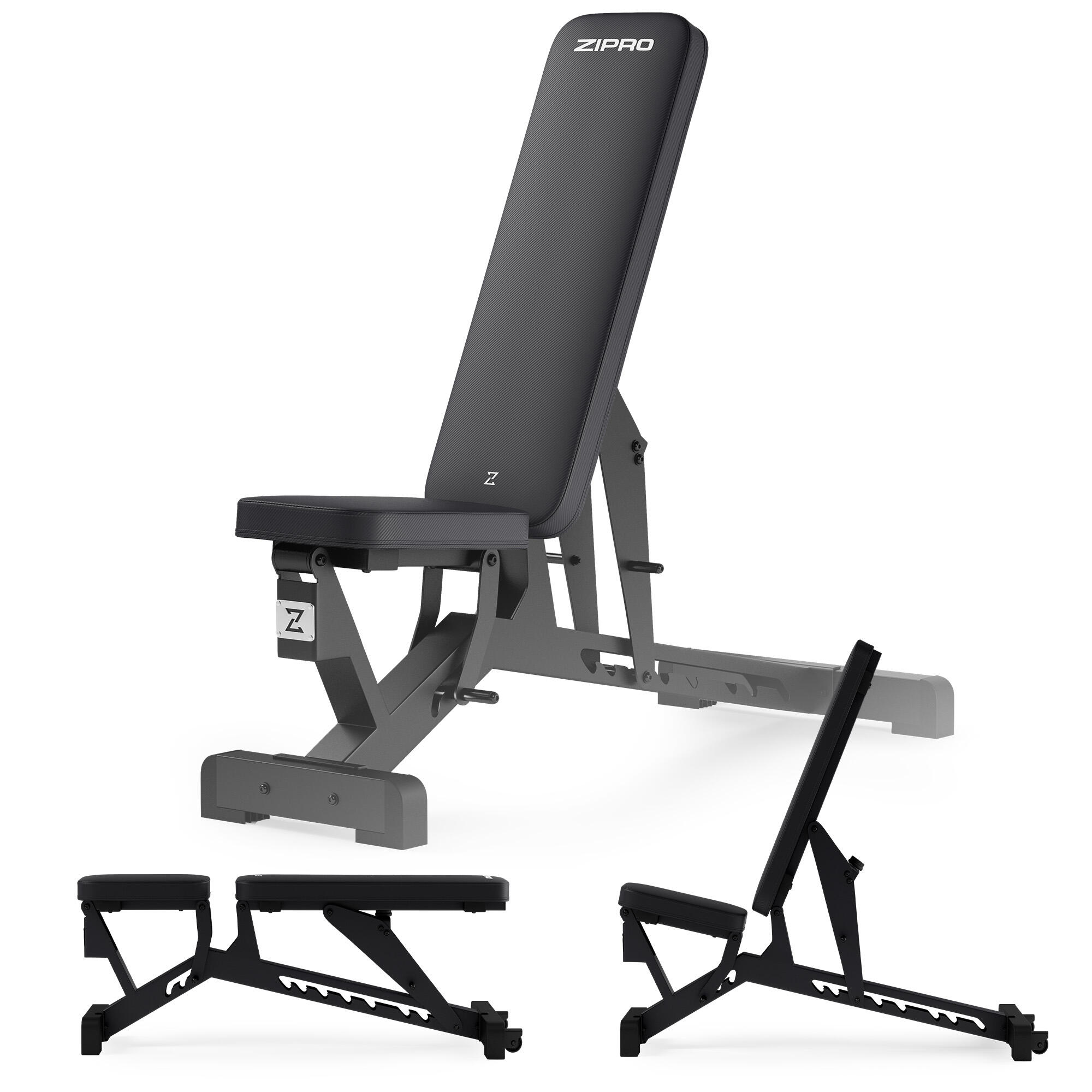 ZIPRO Banco musculación Zipro Pumpiron Inclinable Reclinable Multiposición