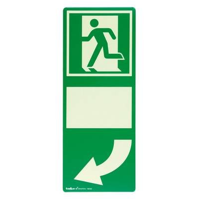 Fluchtwegschild Aluminium Hinterlegung Türgriff für Türklinke nach links SafetyMarking 15.7535 (B x H) 100 mm x 255 mm 1