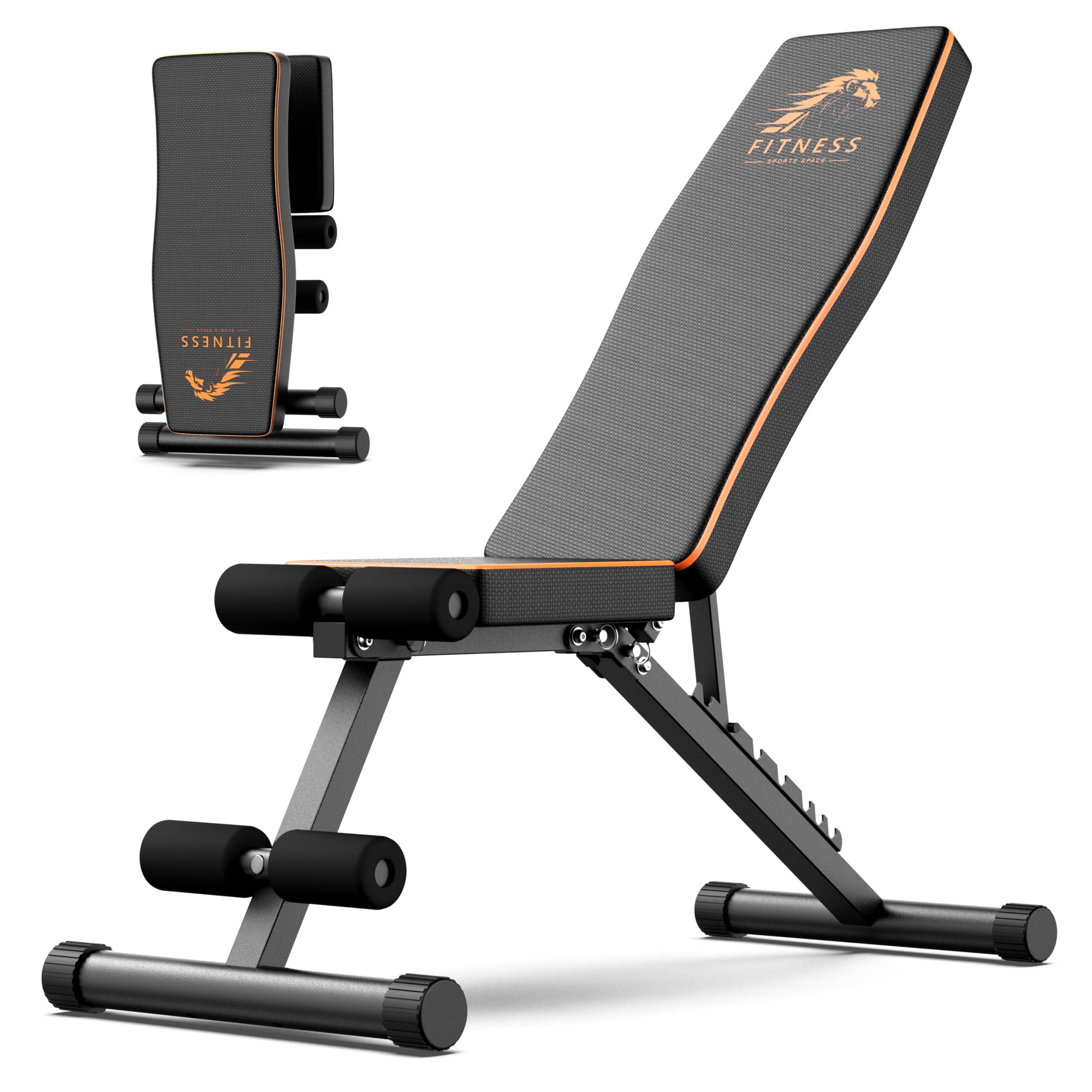 HOMEFITNESSCODE Banco de Pesas Ajustable - Plegable, Estable, 300 kg