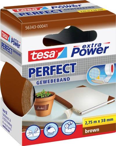 tesa PERFECT 56343-00041-03 Gewebeklebeband tesa® extra Power Braun (L x B) 2.75 m x 38 mm 1 St.