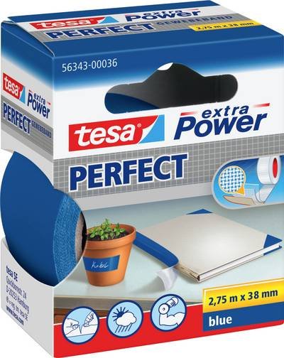 tesa PERFECT 56343-00036-03 Gewebeklebeband tesa® extra Power Blau (L x B) 2.75 m x 38 mm 1 St.