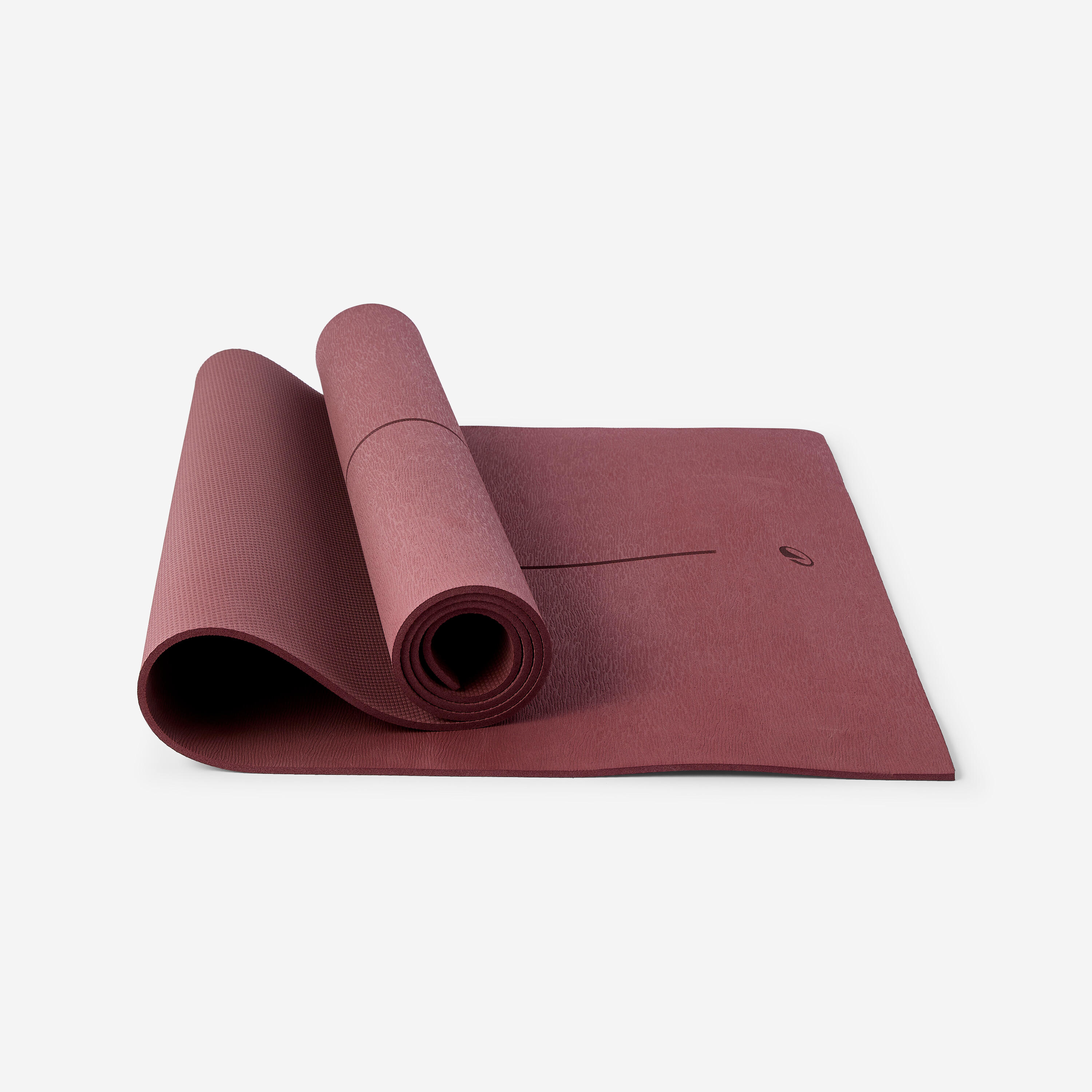 DOMYOS Esterilla Yoga Iniciación Marrón 5 mm Adherencia + Confort
