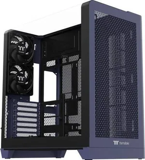 Thermaltake View 390 Air Future Dusk PC-Gehäuse Dunkelblau Staubfilter, Integrierte Beleuchtung, 2 vorinstallierte Lüfte