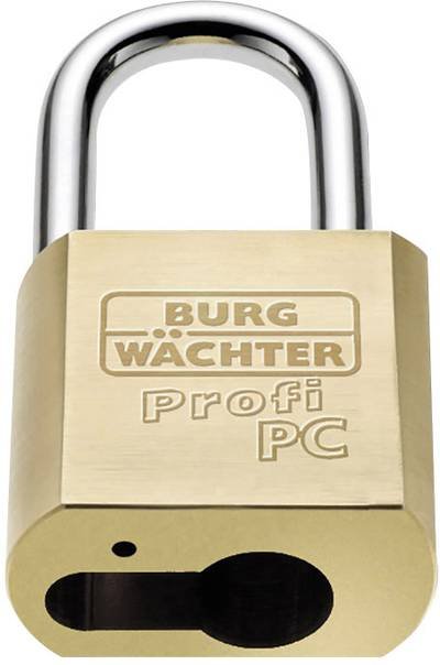 Burg Wächter 116 PC 50 HB 80 Niro Vorhängeschloss 51.3 mm Messing Profilzylinder-Vorhangschloss