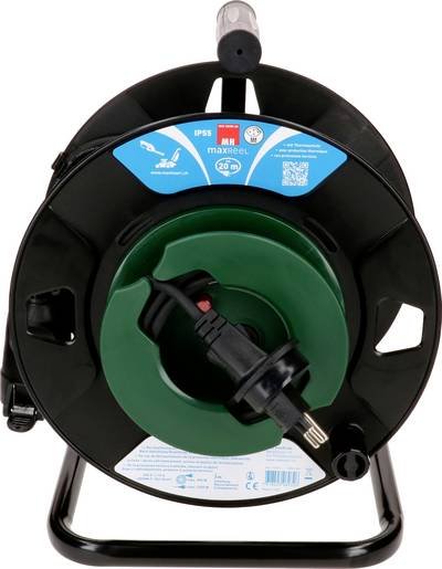 Max Hauri 169013 Kabeltrommel 20 m Schwarz T13 Stecker