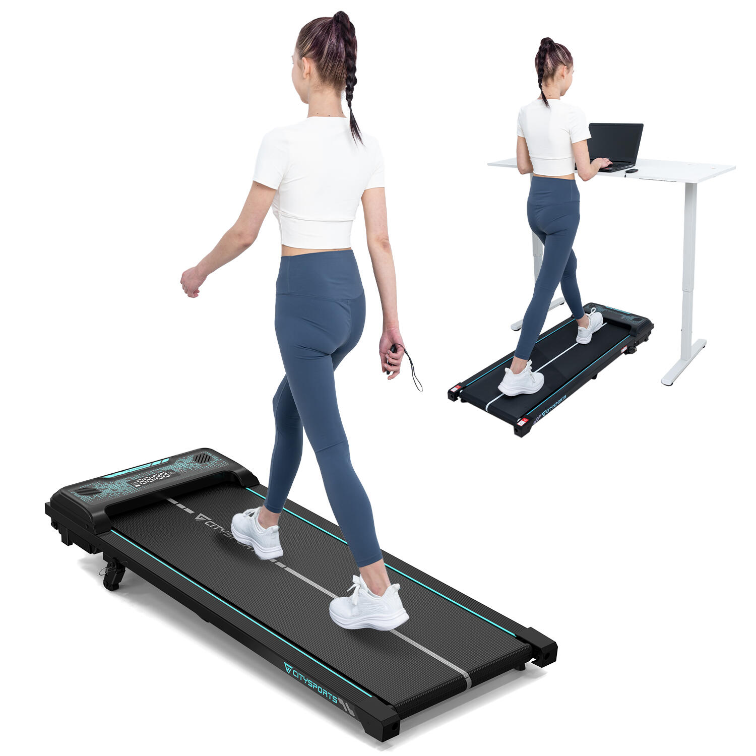 CITYSPORTS Cinta de Correr Inclinación de Hasta el 10 %-3 Posiciones.6,0 km/h,Bluetooth