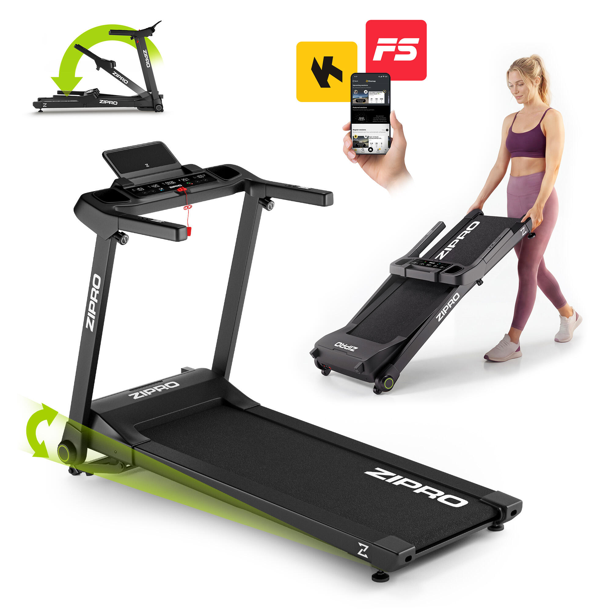 ZIPRO Cinta de correr eléctrica plegable Zipro Ramble 125 x 45 cm 16 km/h, compacto