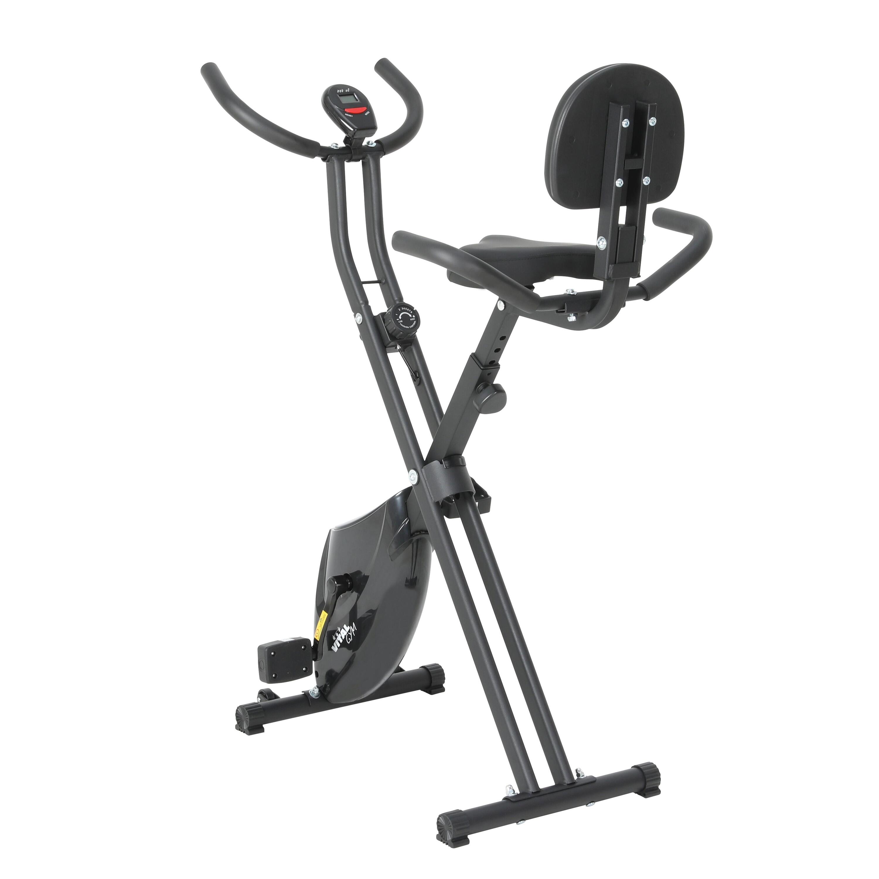 VITAL GYM Bicicleta Estática Plegable con Respaldo Magnética Vital Gym