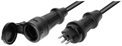 Max Hauri 162645 Strom Verlängerungskabel 16 A Schwarz 20 m H07RN-F 3G 2,5 mm² UV-Beständig, Ölbeständig, Säurebeständig