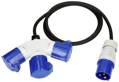Max Hauri 163897 Strom Verlängerungskabel Blau, Schwarz 1.5 m H07RN-F 3G 1,5 mm² Ölbeständig, UV-Beständig, Säurebeständ