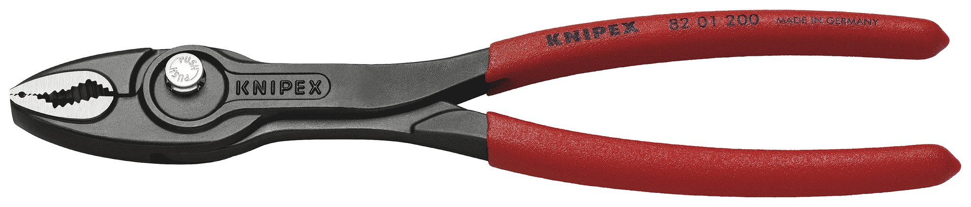 KNIPEX 82 01 200 TwinGrip Frontgreifzange mit rutschhemmendem Kunststoff überzogen schwarz atramentiert 200 mm