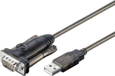 Goobay 95435 USB 2.0 Typ A auf D SUB RS-232 Stecker 9 polig / 1 Mbits USB seriell RS232 Konverter / Transparent / 1,5m