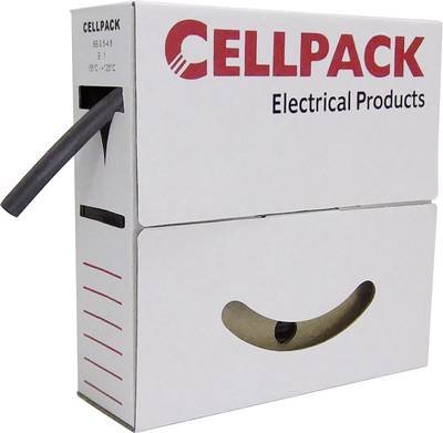 CellPack 127125 Schrumpfschlauch ohne Kleber Schwarz 12 mm 4 mm Schrumpfrate:3:1 8 m