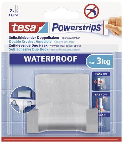 tesa POWERSTRIPS® tesa POWERSTRIPS® Waterproof Duohaken Metall Inhalt: 1 St. Metall Inhalt: 1 St.