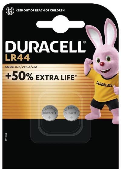 Duracell Knopfzelle LR 44 1.5 V 2 St. 105 mAh Alkali-Mangan Elektro AG13